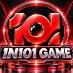 IN101 Game logo with a bold red and silver gaming design